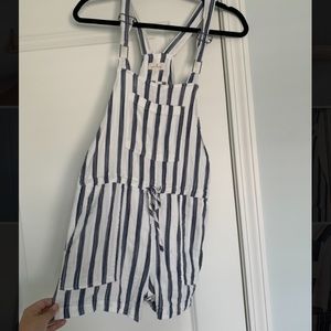 Pinstripe Overall Shorts
